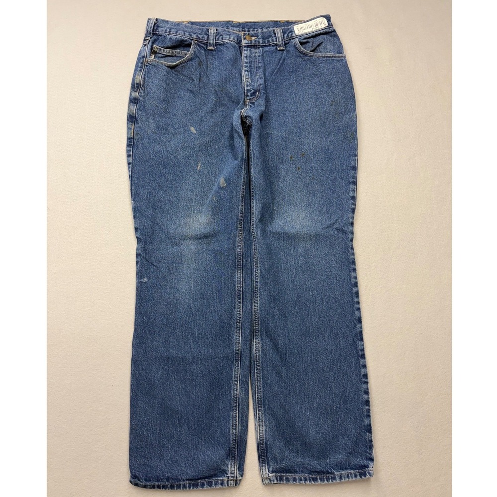 Carhartt FR Jeans Mens 38x32 Blue Flame Resistant Workwear Denim Pants EV33